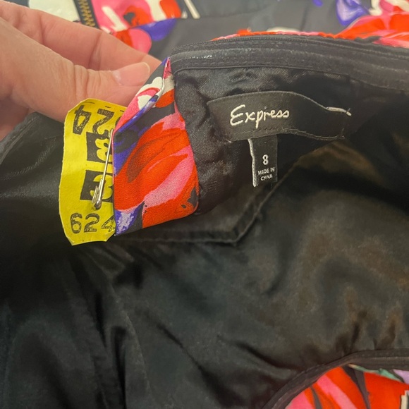 Vintage Express silk strapless floral fairycore fit to flare dress size 8 Whimsy - Picture 6 of 7